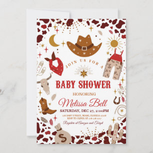 Cowboy Baby Shower invitation Wild West Invitation