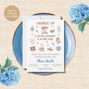 Cowboy Baby Shower Invitations Saddle Up