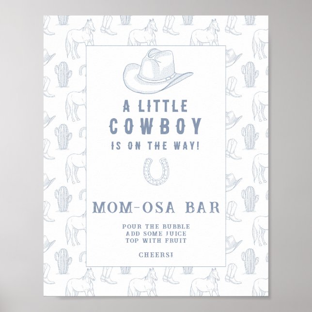 Cowboy baby shower Momosa bar Poster (Front)