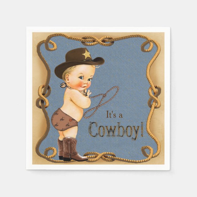 Cowboy Baby Shower Napkin (Front)