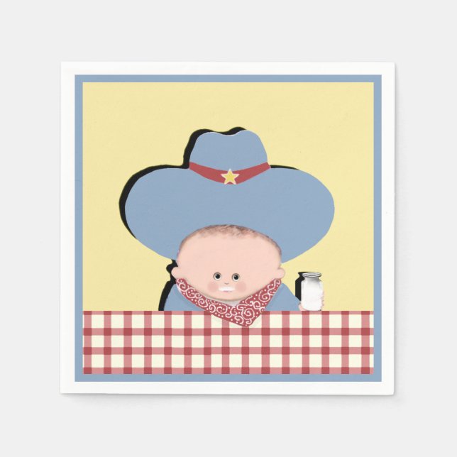Cowboy Baby Shower Napkin (Front)