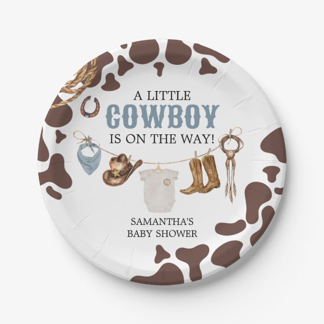Cowboy Baby Shower  Paper Plate (Front)