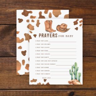 Cowboy baby shower - Party game   prayers for baby