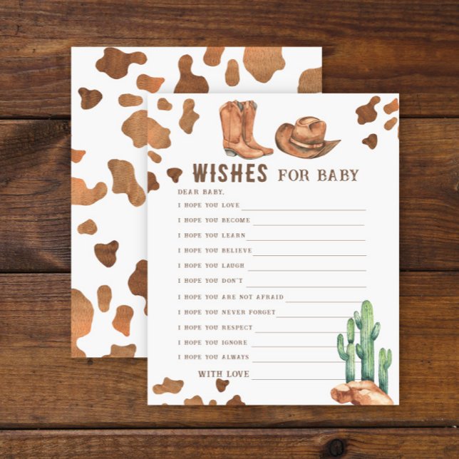 Cowboy baby shower - Party game | wishes for baby (Creator Uploaded)