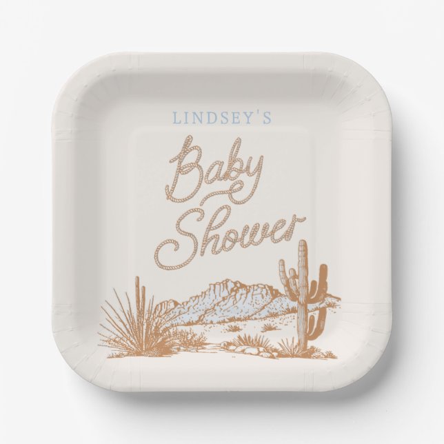 Cowboy Baby Shower Plates (Front)