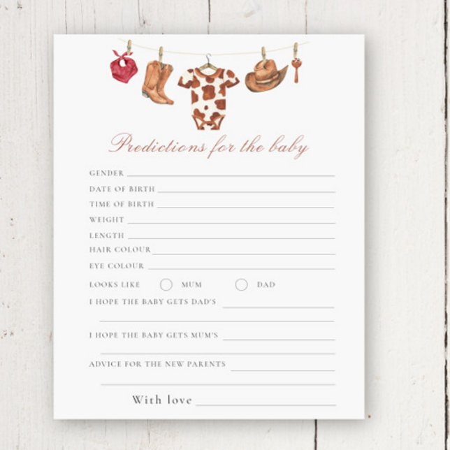 Cowboy baby shower - predictions and advice baby (Creator Uploaded)