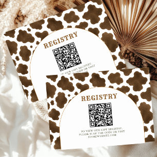 Cowboy Baby Shower Registry Card Cow Print