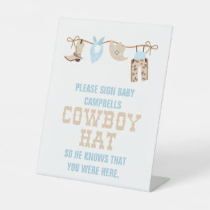 Cowboy Baby Shower Sign Hat