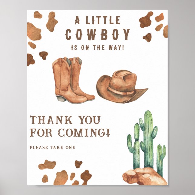 Cowboy baby shower Thank you for coming Poster (Front)