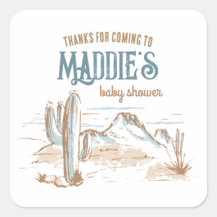 Cowboy Baby Shower Thank You Stickers