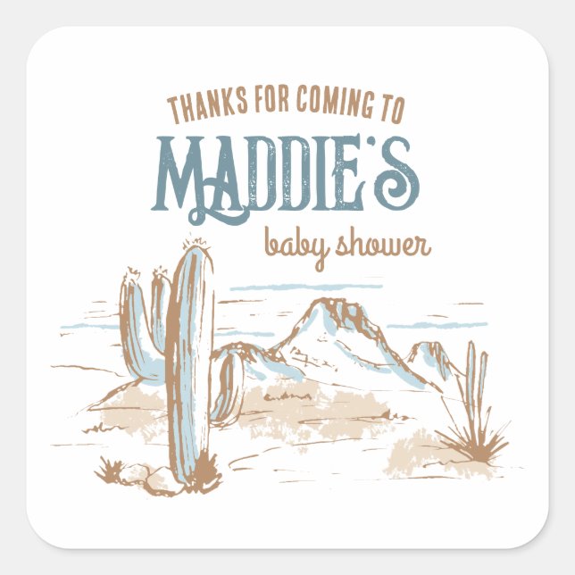 Cowboy Baby Shower Thank You Stickers (Front)