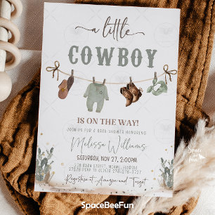Cowboy Baby Shower Western  Invitation