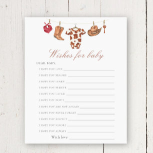 Cowboy baby shower - wishes for baby