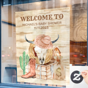 Cowboy Baby Welcome Western Window Cling