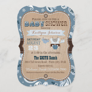 Cowboy Bandanna Jumper Baby Shower Invitation