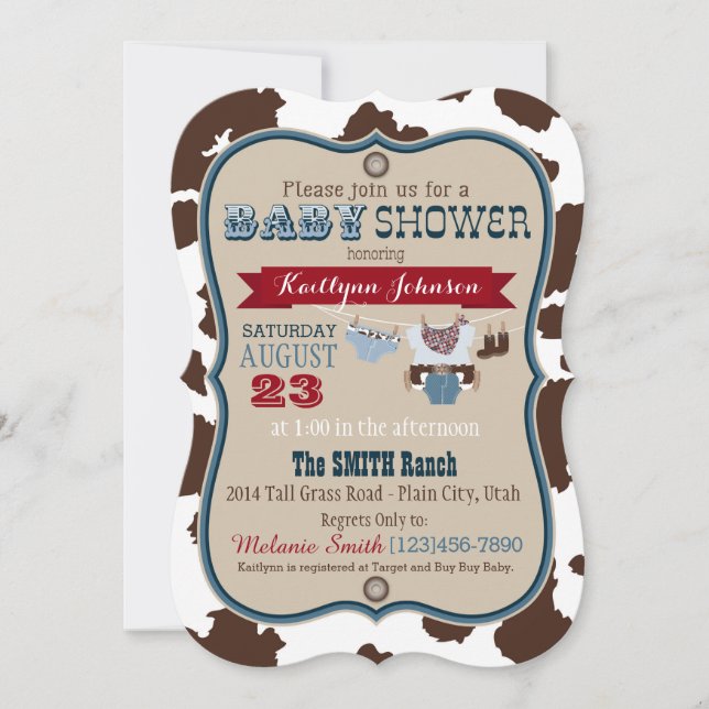 Cowboy Bandanna Jumper Baby Shower Invitation (Front)