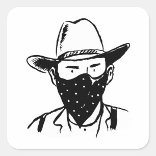 Cowboy Bandit Square Sticker