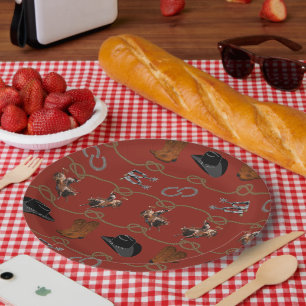 Cowboy Barn Party Paper Plate