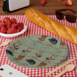 Cowboy Barn Party Paper Plate
