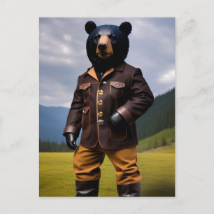 Cowboy bear postcard