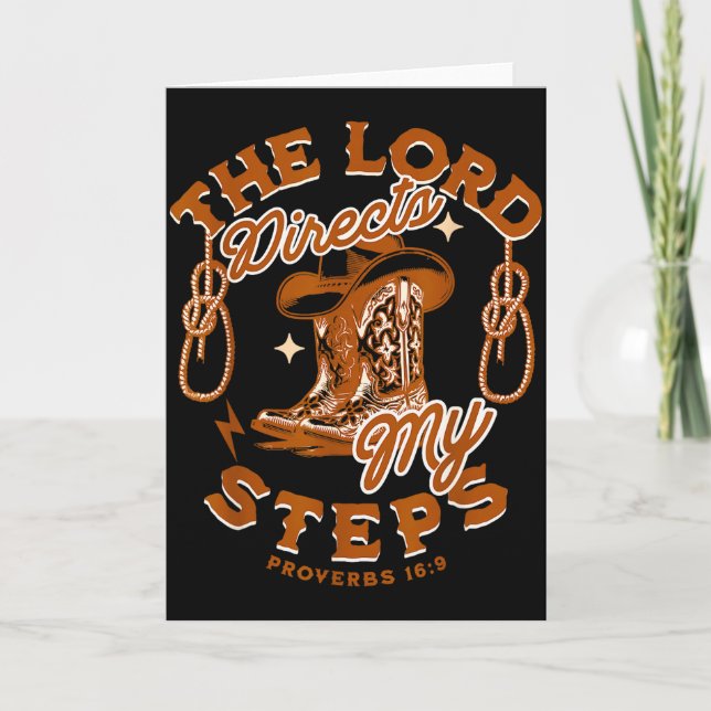 Cowboy Bible Scripture Verse Western Country Jesus Card (Front)