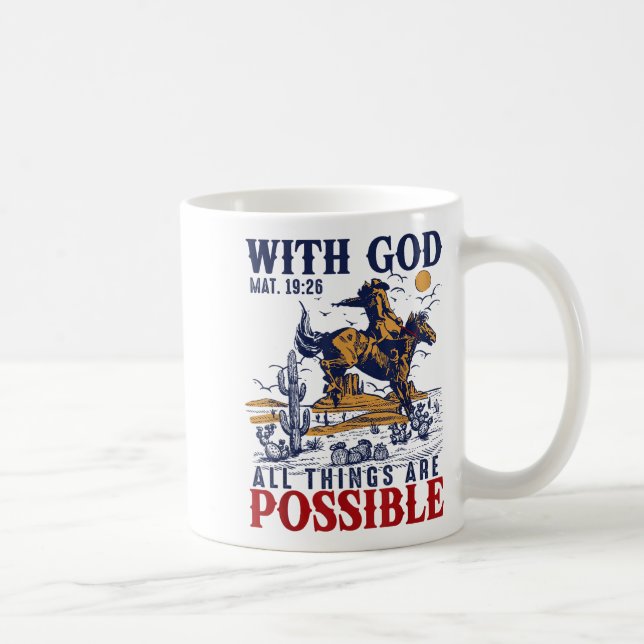 Cowboy Bible Scripture Verse Western Jesus For Men Coffee Mug (Right)