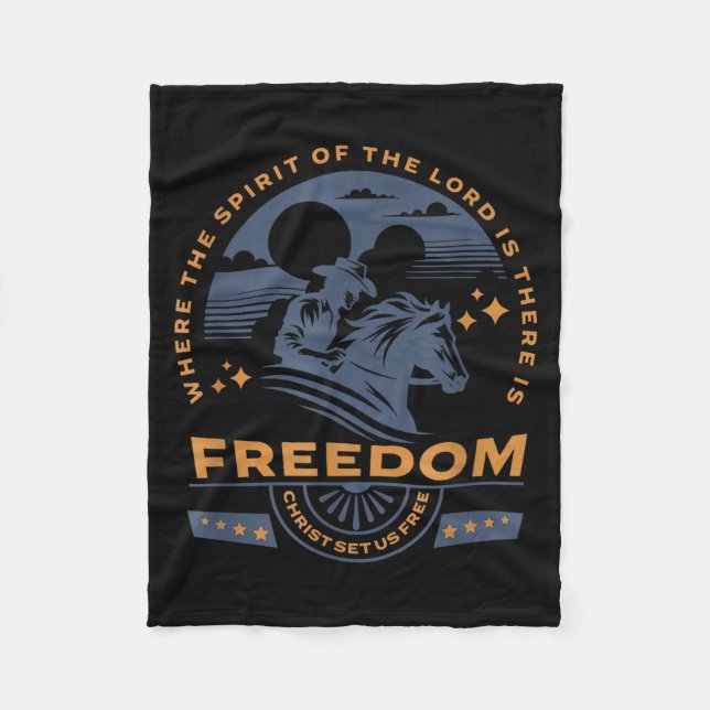 Cowboy Bible Scripture Verse Western Jesus For Men Fleece Blanket (Front)