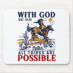Cowboy Bible Scripture Verse Western Jesus For Men Mouse Mat