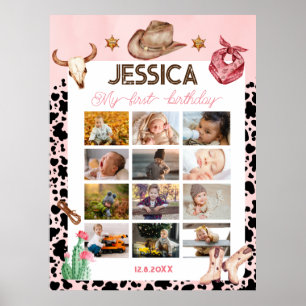 Cowboy Birthday 1st Rodeo Birthday Party  Poster