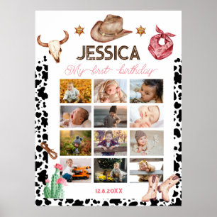 Cowboy Birthday 1st Rodeo Birthday Party  Poster