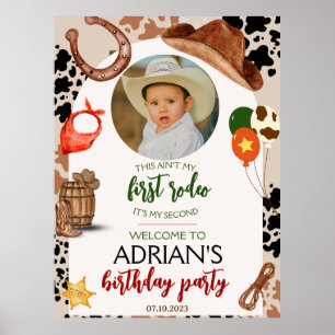 Cowboy Birthday 2d Rodeo Birthday Party Poster