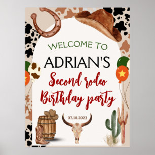 Cowboy Birthday 2nd Rodeo Birthday Party Poster