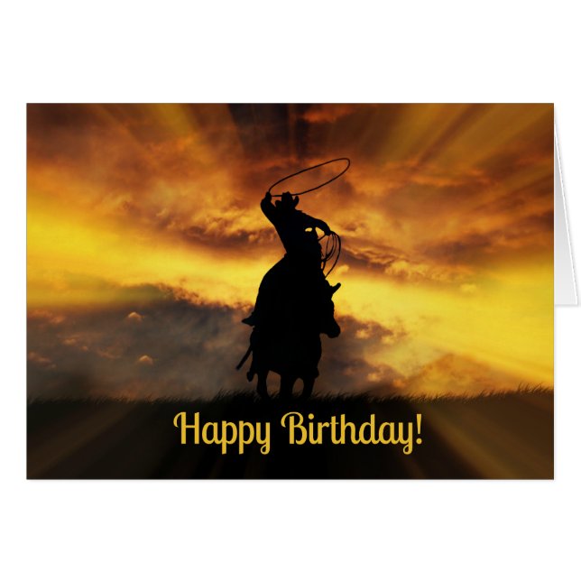 Cowboy Birthday Card (Front Horizontal)