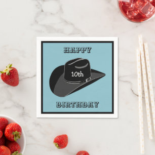 Cowboy birthday hat  napkin