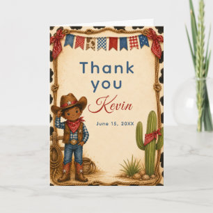 Cowboy Birthday Hoedown Party Thank You Card