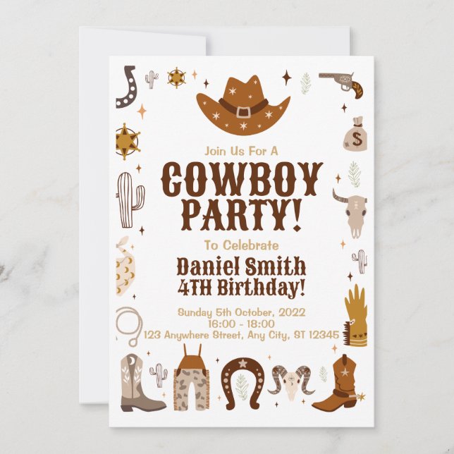 Cowboy Birthday Invitation (Front)