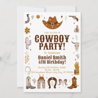 Cowboy Birthday Invitation