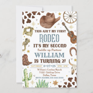 Cowboy Birthday Invitation, 2nd Rodeo Invitation
