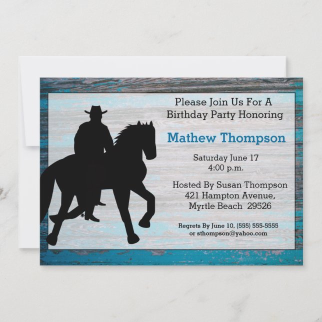 Cowboy Birthday Invitations (Front)