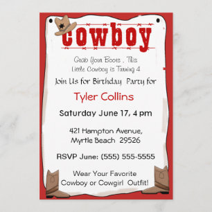 Cowboy Birthday Invitations