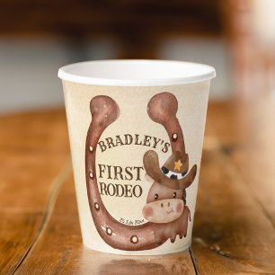 Cowboy birthday party baby horse in a hat custom  paper cups