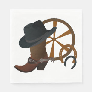 Cowboy Birthday Party Boot Scottin Napkin