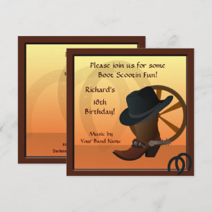 Cowboy Birthday Party Custom Invitation