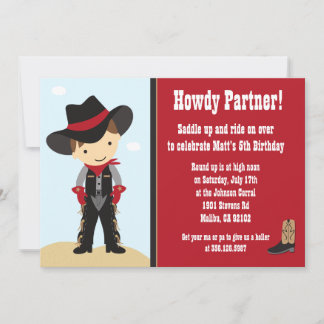 Cowboy Birthday Party Invitation
