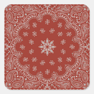 Cowboy Birthday Party Red Bandanna Square Sticker