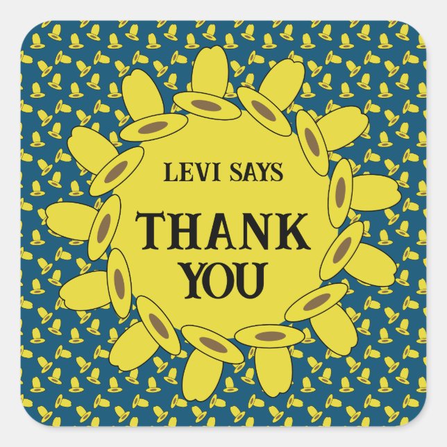 Cowboy Birthday Party  Square Sticker (Front)