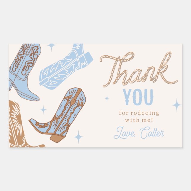 Cowboy Birthday Party Sticker (Front)