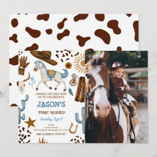 Cowboy Birthday Photo Invitation
