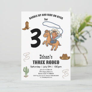 CowBoy Birthday Rodeo Party Invitation