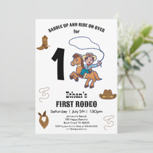 CowBoy Birthday Rodeo Party Invitation